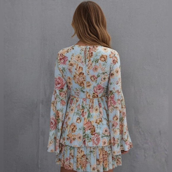 Floral Print Pleated Dress - Picture 4 of 5